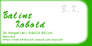 balint kobold business card