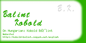 balint kobold business card